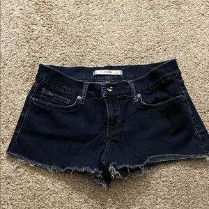 Joe's Jeans Dark Blue Raw Edge Denim Shorts SZ 27